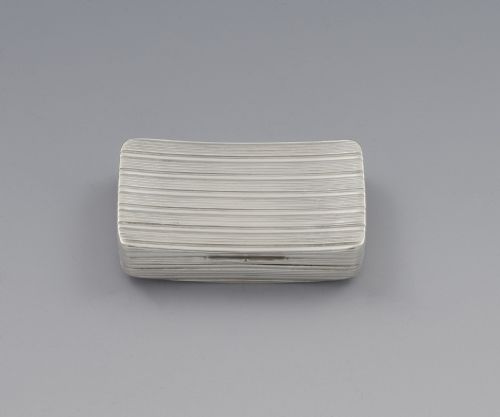 Georgian Ribbed Silver Snuff Box Samuel Pemberton