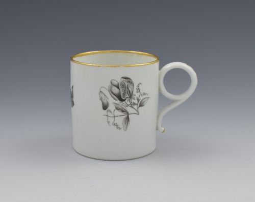 Barr Flight & Barr Worcester Porcelain Bat Print Floral Coffee Can