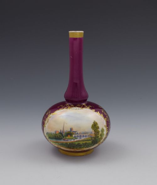 Chamberlain's Worcester Large Porcelain Scent Bottle View of Worcester