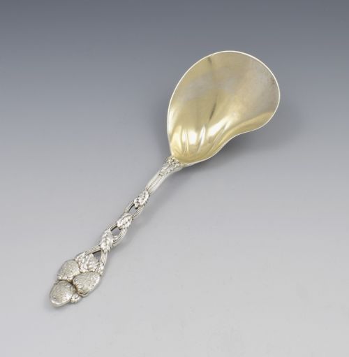 Unusual Tiffany Sterling Silver Strawberry Serving Berry Spoon