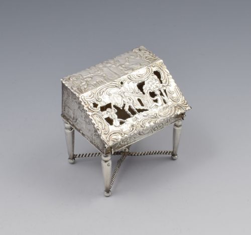 Victorian Dutch Miniature Silver Bureau Schoonhoven Hooijkaas