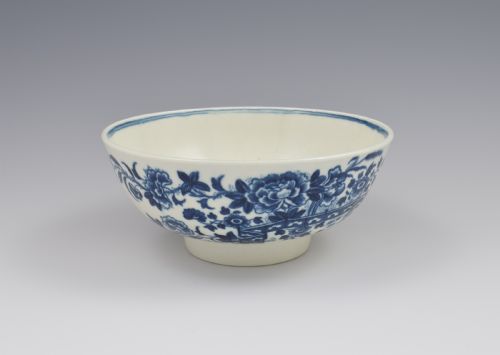 First Period Worcester Porcelain Slop Bowl Fence Pattern C.1770