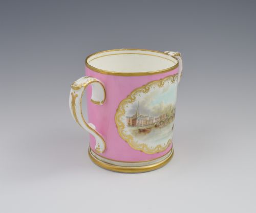 fig 1. Grainger & Co. Worcester Pink Loving Cup View Of Worcester c.1870