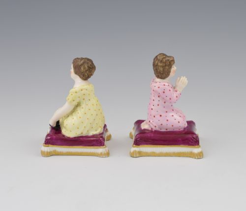 fig 1. Sampson Hancock King Street Derby Pair Small Figures Morning & Night