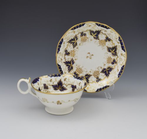 G. F. Bowers Porcelain Adelaide Shape Tea Cup & Saucer C.1845