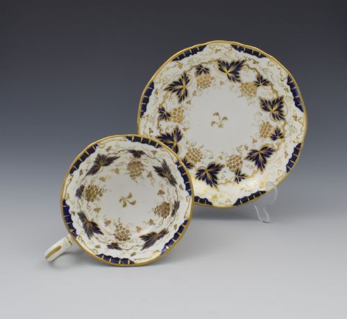 fig 1. G. F. Bowers Porcelain Adelaide Shape Tea Cup & Saucer c.1845