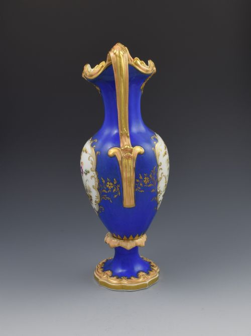 fig 1. Large Coalport Vase With Sevres Style Birds By Randall c.1845