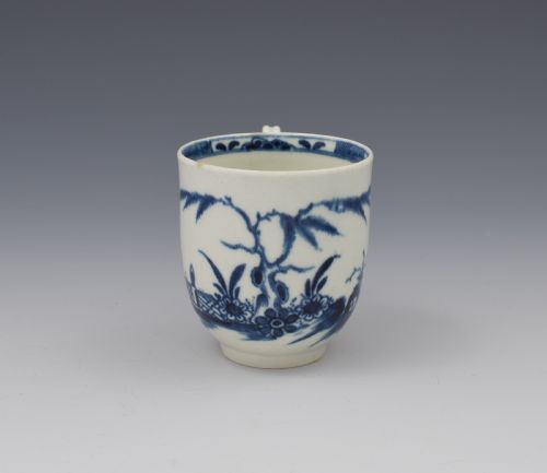 fig 1. First Period Worcester Porcelain Candle Fence Pattern Coffee Cup c.1770