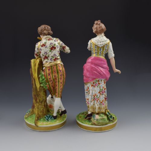 fig 2. Large Pair Of Bloor Derby Porcelain Figures Shepherd & Shepherdess N369