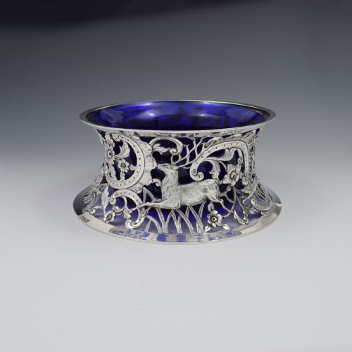 fig 3. Large Victorian Irish Silver Dish (Potato) Ring Wakely & Wheeler Wild Animals
