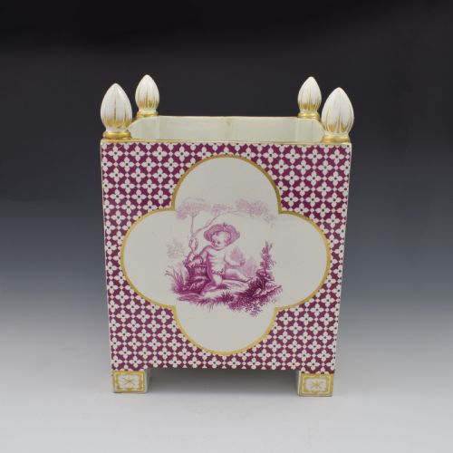 Large Victorian Minton Sevres Style Square Jardiniere