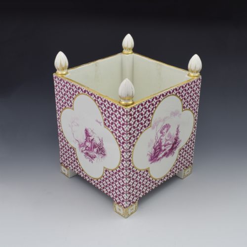 fig 1. Large Victorian Minton Sevres Style Square Jardiniere