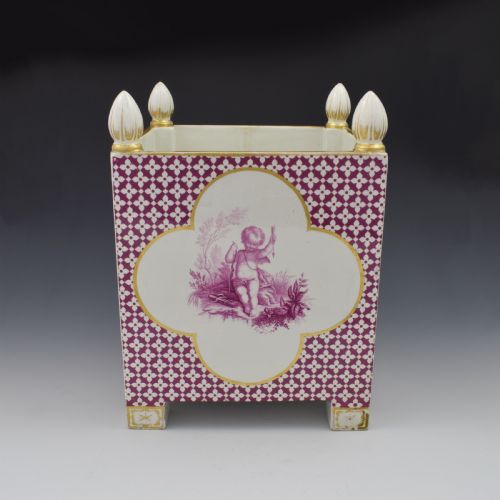 fig 2. Large Victorian Minton Sevres Style Square Jardiniere