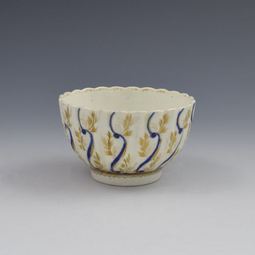 fig 1. First Period Worcester Porcelain Fluted Tea Bowl