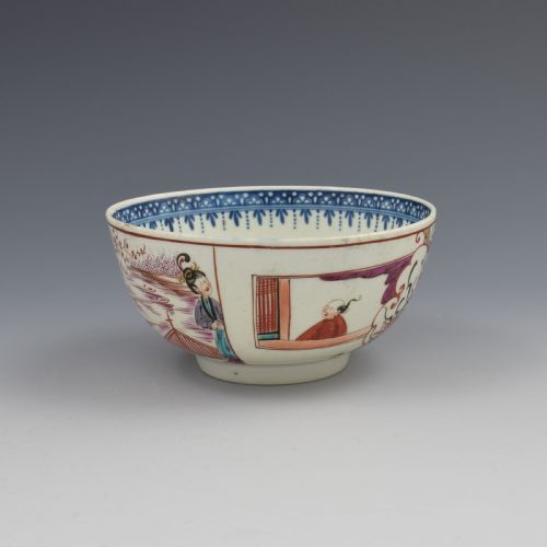 First Period Worcester Porcelain Boy in the Window Slop Bowl