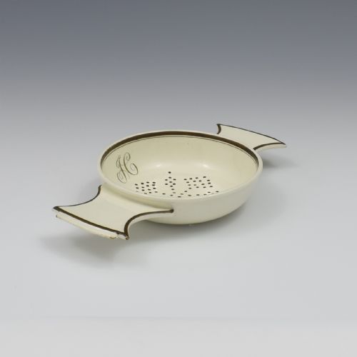 fig 1. Rare Wedgwood Creamware Lemon Strainer c.1800
