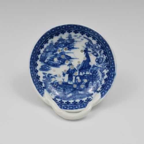 Caughley Porcelain Egg Drainer Fisherman / Pleasure Boat Pattern