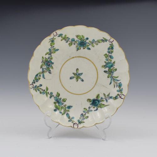 fig 1. First Period Worcester Porcelain Fluted Cup & Saucer c.1770