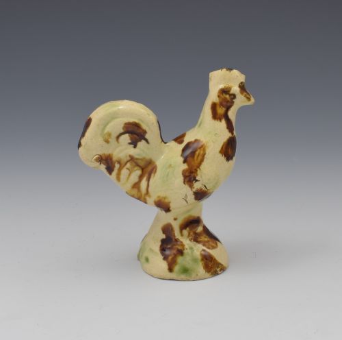 18th Century Whieldon Type Creamware Figure of a Cockerel / Chicken