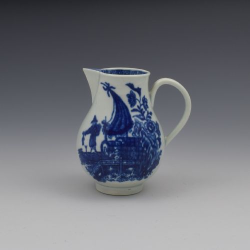 First Period Worcester Porcelain Fisherman Cream Jug C.1775