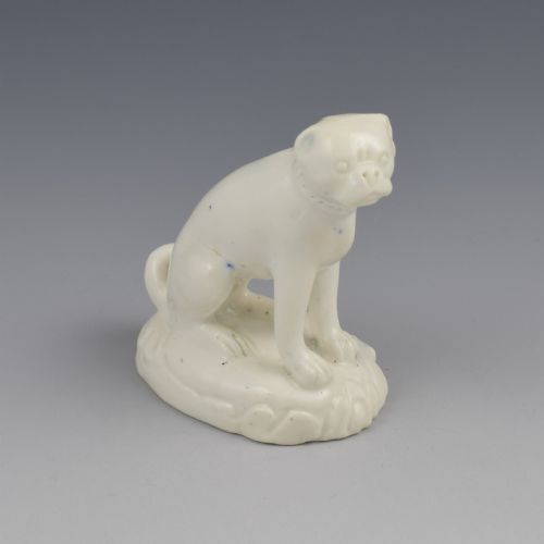fig 1. Derby Porcelain White Glazed Figure Of A Pug c.1830