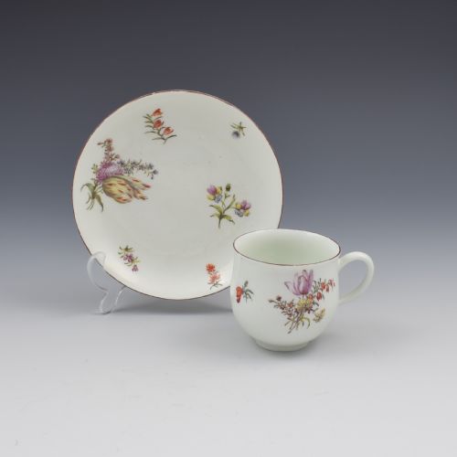 Chelsea Porcelain Red Anchor Period Bell Shape Cup & Saucer