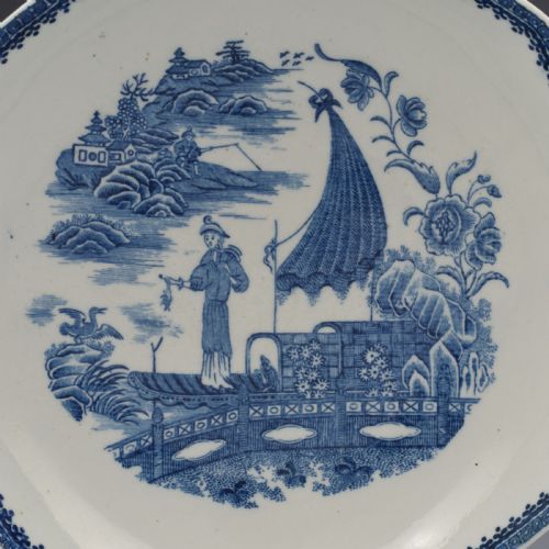 fig 1. Rare Caughley Porcelain Salad Bowl Fisherman Pattern c.1785