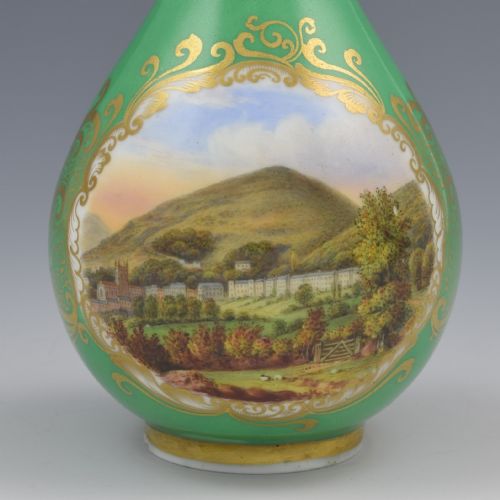 fig 1. Chamberlain's Worcester Porcelain Bottle Vase View Of Malvern