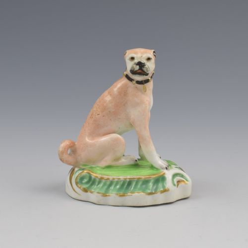 Staffordshire Porcelain Figure of a Seated Pug Dog C.1830