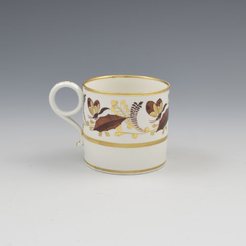 Barr, Flight & Barr Porcelain Coffee Can Holly Leaves & Butterflies C.1807