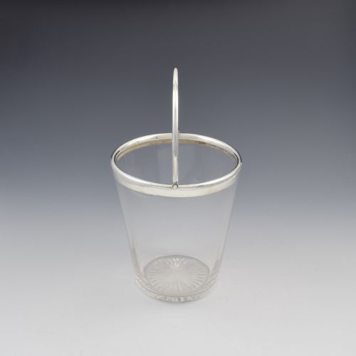 fig 1. Fine Edwardian Sterling Silver Mounted Cut Glass Ice Pail Bucket