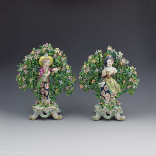Pair Bow Porcelain Bocage Figures New Dancers C.1765