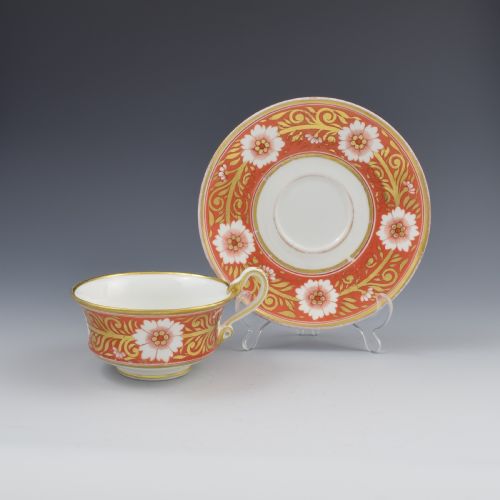 Spode Etruscan Cup & Saucer Serpent Handle C.1817 Pattern 878