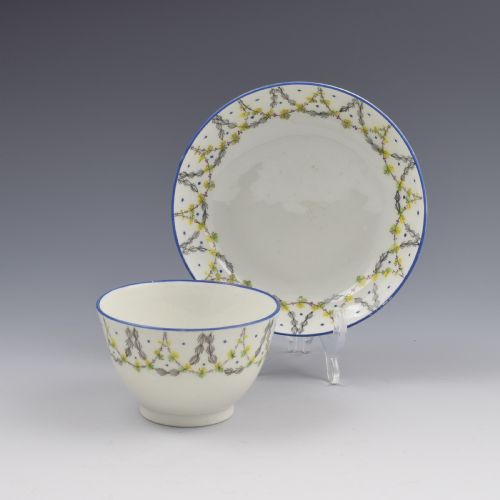 New Hall Porcelain Tea Bowl & Saucer Pattern No. 415 C.1800
