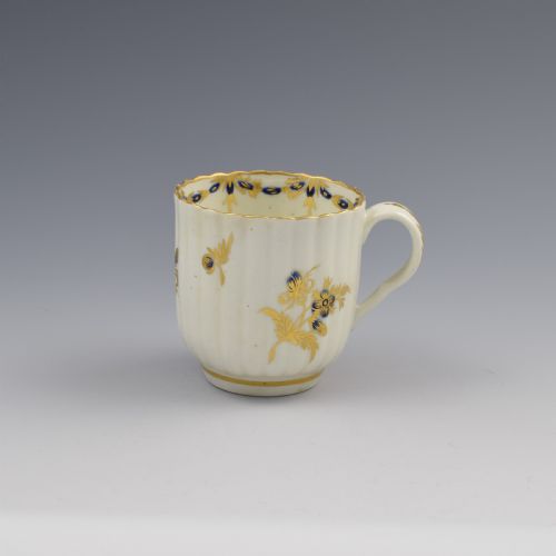 First Period Worcester Porcelain Fluted Coffee Cup C.1775