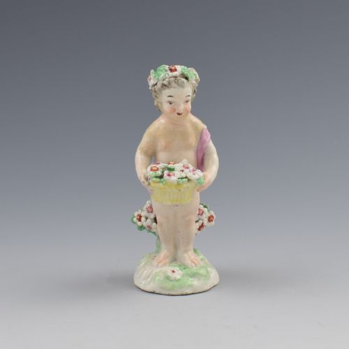 18th Century Derby Porcelain Figure Small Putto C.1780