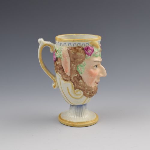 Staffordshire Pottery Bacchus Satyr Frog Mug C.1810