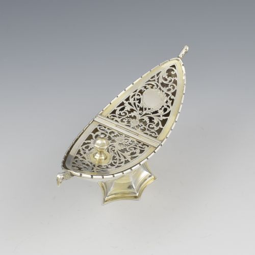 fig 1. Unusual Art Deco Silver Pot Pourri After Ramsey Abbey Incense Boat