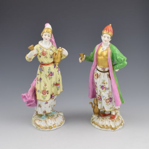 Pair of Samson Porcelain Figures of Ottomans / Turks After Meissen