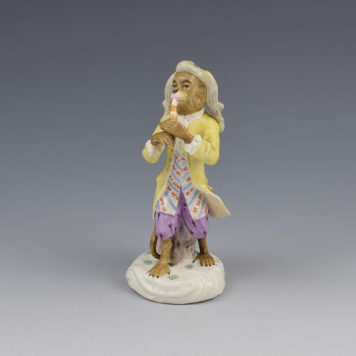 Dresden Porcelain Monkey Band Figure Clarinet Player