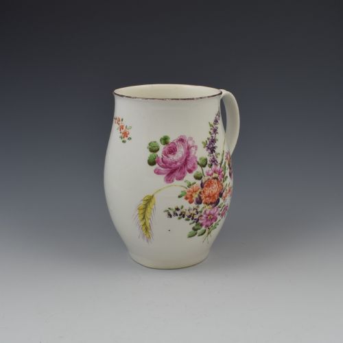 fig 1. Early Derby Porcelain Large Ovoid Barrel Shaped Mug c.1760