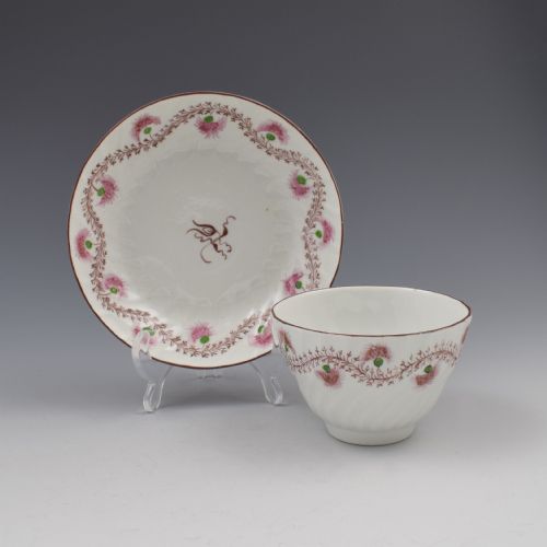 Pretty Chamberlain Worcester Porcelain Tea Bowl & Saucer C.1795