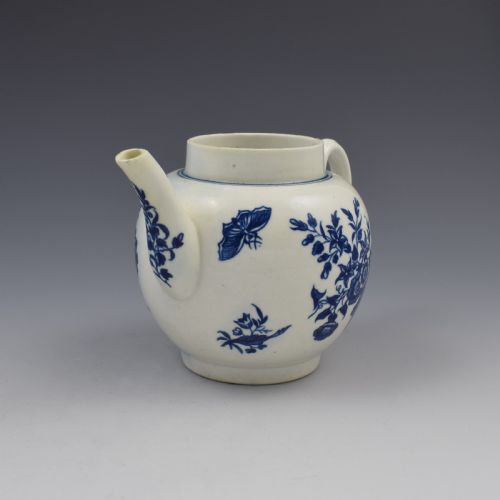 fig 1. First Period Worcester Porcelain Three Flowers Teapot c.1770