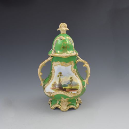 Samuel Alcock Porcelain Pot Pourri Vase & Cover Landscape View