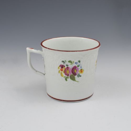 Coalport Porcelain Dulong Blind Moulded Floral Coffee Can C.1815