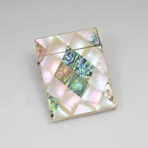 fig 1. Victorian Mother Of Pearl & Abalone Visiting Card Case