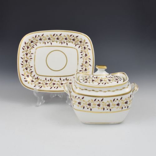 Spode Bone China Sucrier & Stand Pattern 1023