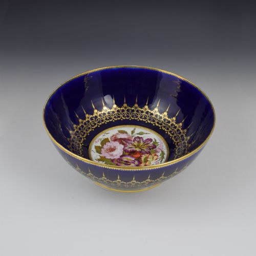 Large Chamberlain Worcester Porcelain Punch Bowl C.1816-1820