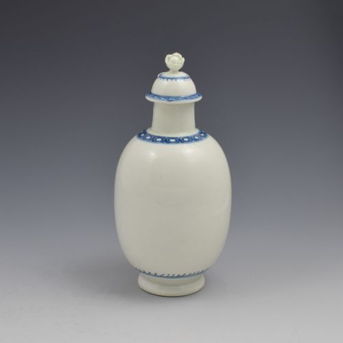 fig 1. First Period Worcester Porcelain Tea Canister Ex-Zorensky