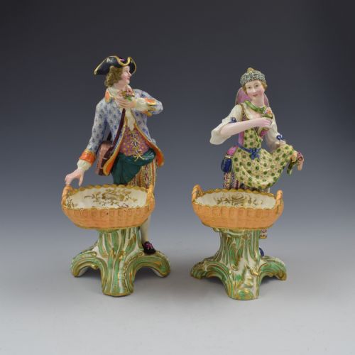 fig 1. Fine Pair Minton Porcelain Sweetmeat Figures With Baskets Models 84 & 85 c.1830